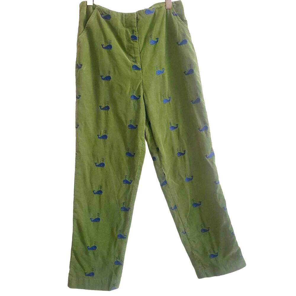 Lilly Pultizer size 14 green corduroy whales